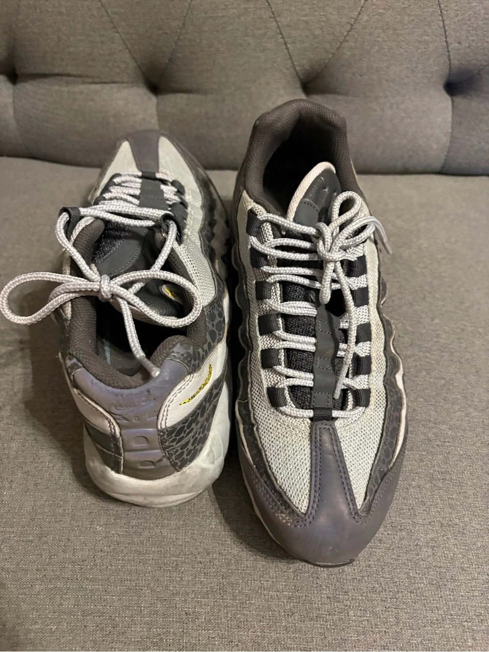 Nike Women's Gray, Black and White Mesh Lace-Up Sneakers - Picture 1 of 3